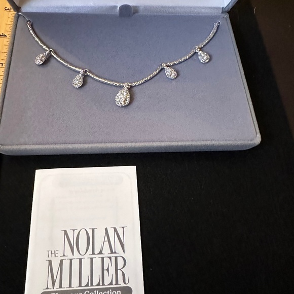 Nolan Miller Glamour Collection Necklace teardrop shape sparkle silver - Picture 5 of 5